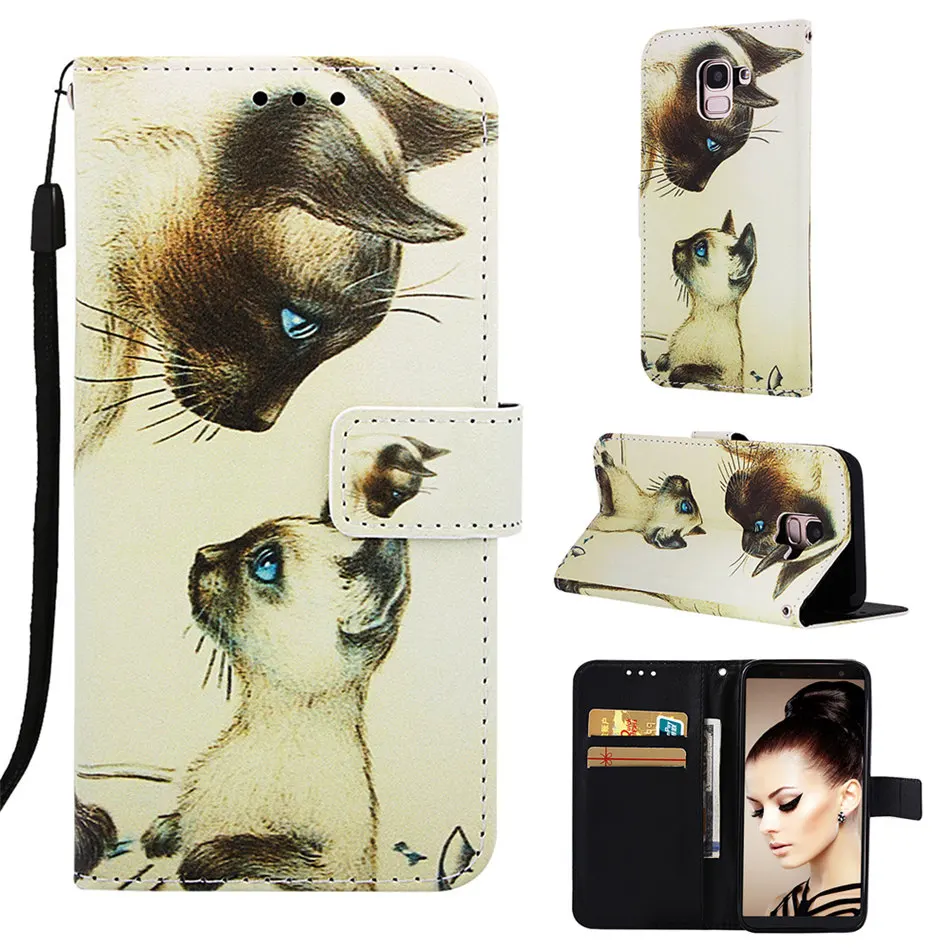 Для Fundas samsung Galaxy M10 M20 M30 S8 J6 плюс A10 A10E A20E A20 A30 A40 A50 A70 чехол с откидной крышкой с отделением для карт с милый тонкий кожаный чехол-книжка чехол DP03D