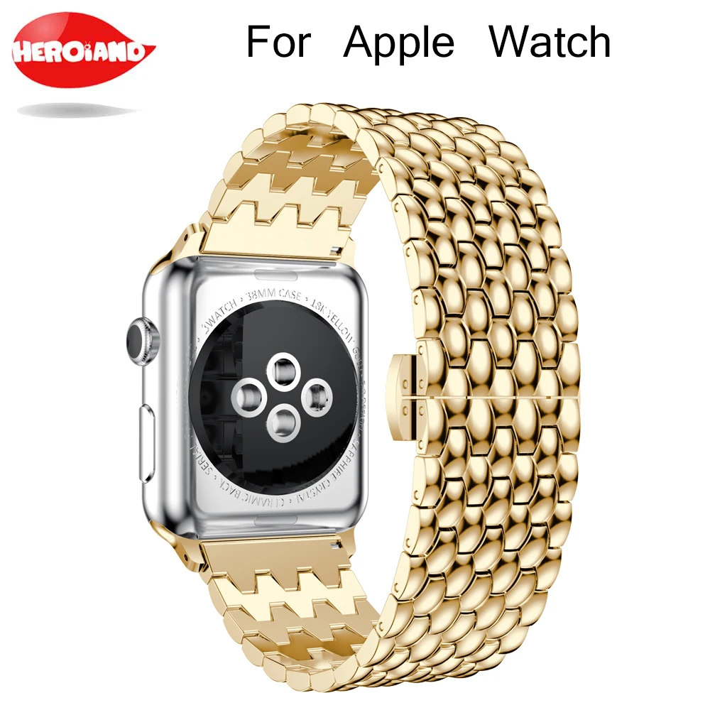 Новые Стальные Ремешки Dragon для apple watch Series 1 2 ремешок из нержавеющей стали часов 42