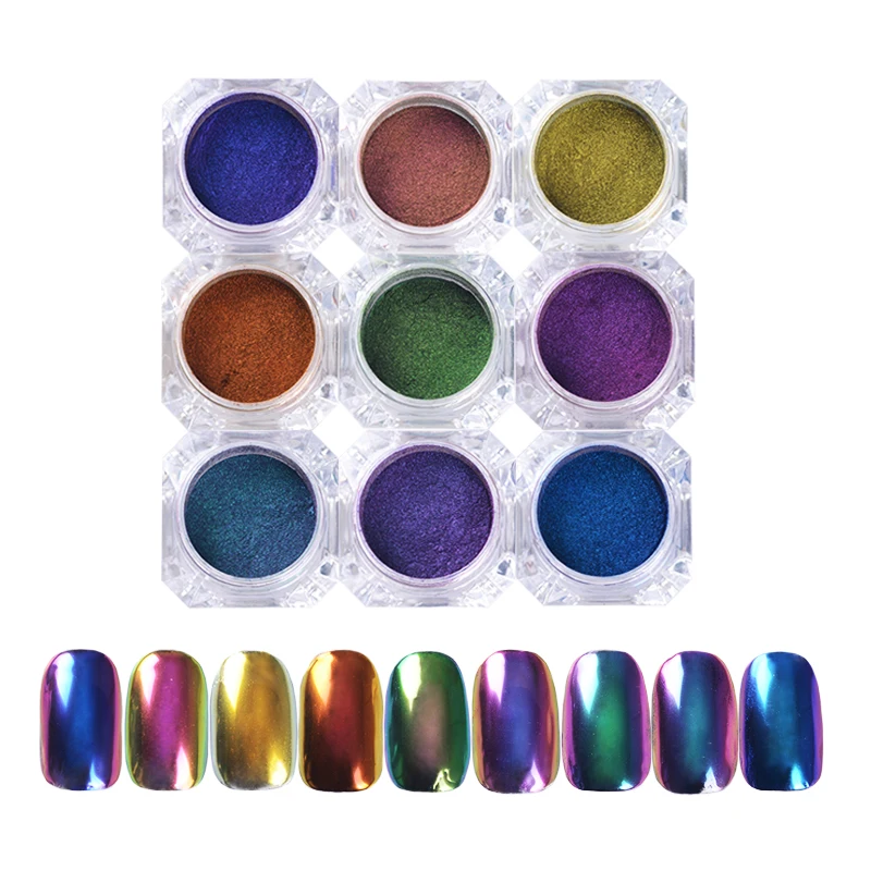 1 коробка Блестящий Порошок для ногтей высшего класса Хамелеон Голографический
