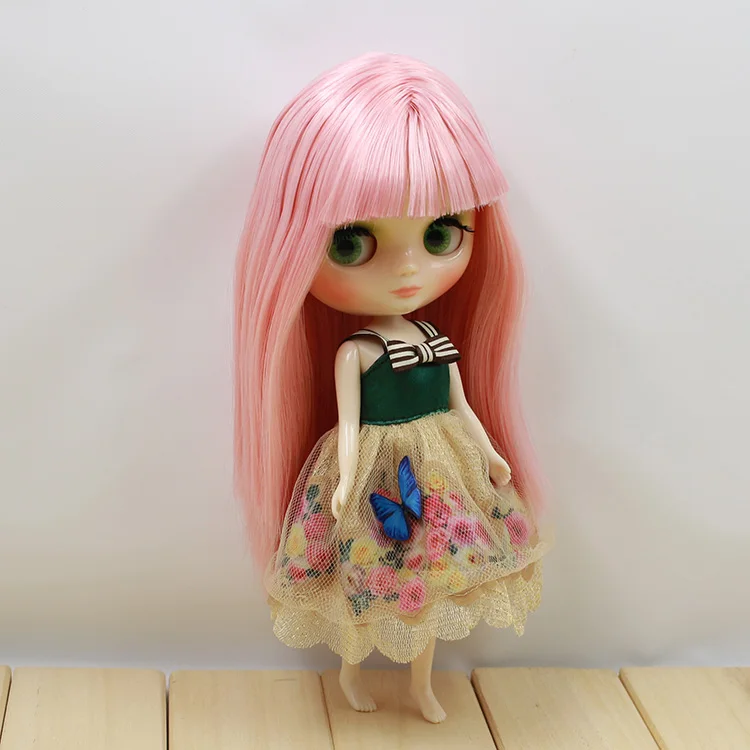 Бесплатная доставка 20 см средней длины розовые волосы (FSMB T174)|middle blythe|blythe middlepink hair