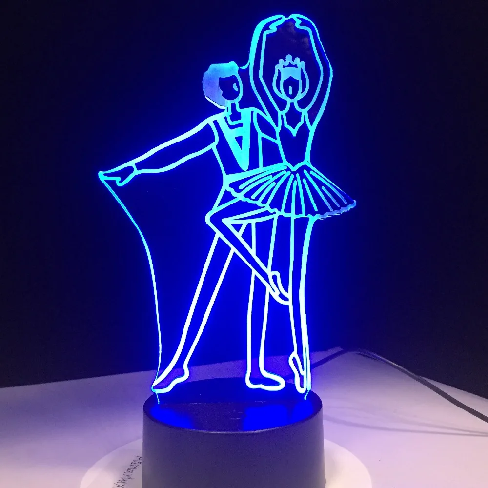 Балетные танцы креативная 3d-лампа для визуализации ночное USB светодиодное