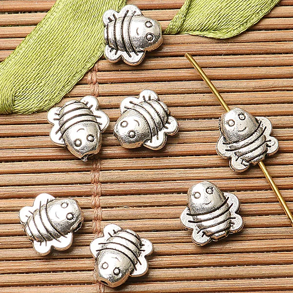 

30pcs dark silver color 2sided cute baby butterfly spacer bead EF2678