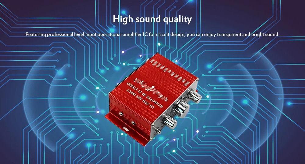 New HY 2001 Hi Fi 12V Mini Auto Car Stereo Amplifier 2 Channel Audio Support CD DVD MP3 Input for Motorcycle Home|car stereo amplifier|amplifier