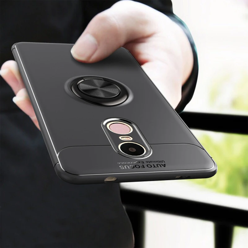 Phone Case For Redmi 7 Rotate Ring Magnetic Car Adsorption Stand Holder Cover note Mi A2 Lite MI8 Silicon |