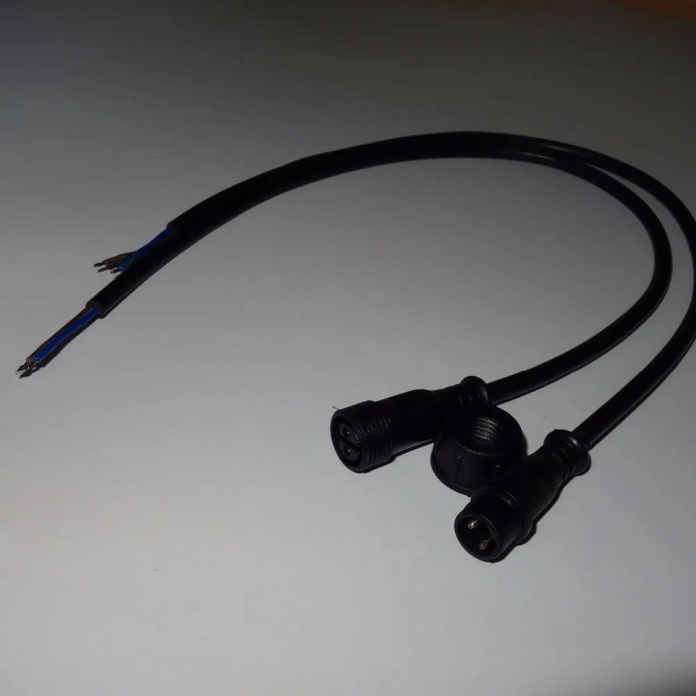10 pairs/lot 2 Core BLACK Waterproof pigtail 50cm long eachmale and female 13.5mm diameter0.75mm*2 cable | Обустройство дома
