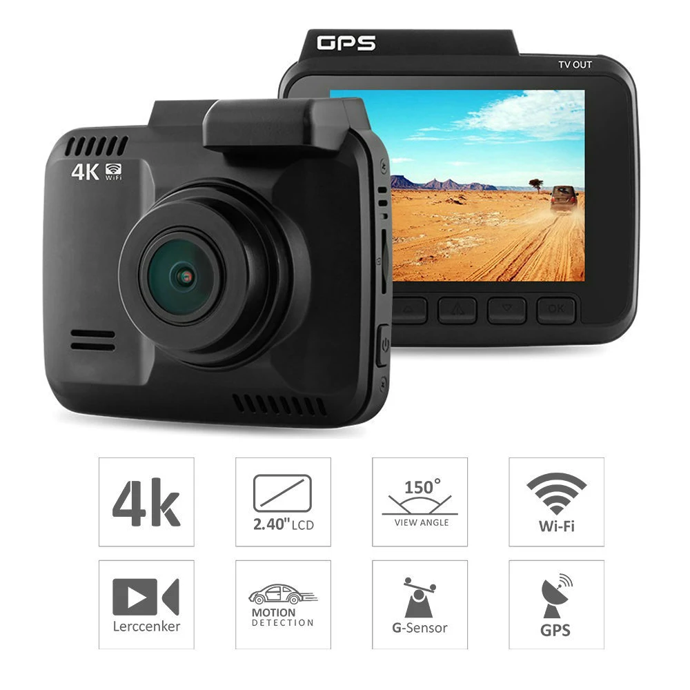 GS63H Новатэк 96660 WiFi 4 К 2880x2160 P g сенсор 2 &quotЭкран Видеорегистраторы для автомобилей