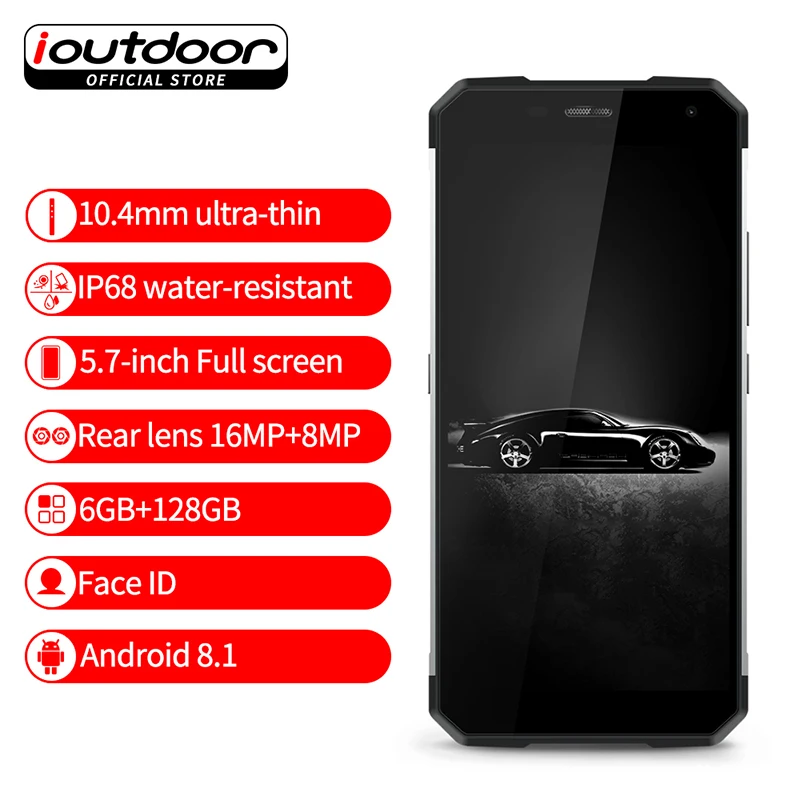 Ioutdoor X IP68 прочный телефон 5 7 дюймов MTK6763 6 ГБ 128 Встроенная память Face ID