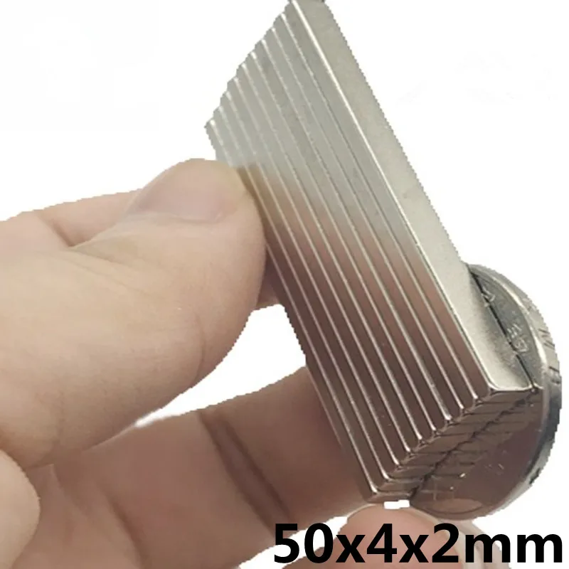 10 шт. 50x4x2 мм сильные N35 неодимовые магниты Блок редкоземельный DIY мощный