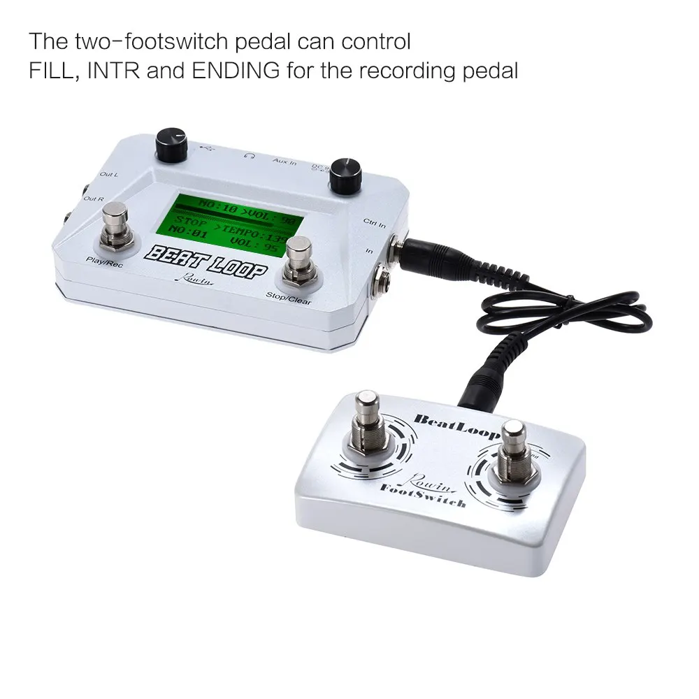 Педаль для гитарных эффектов Rowin циклическая запись двойной ножной