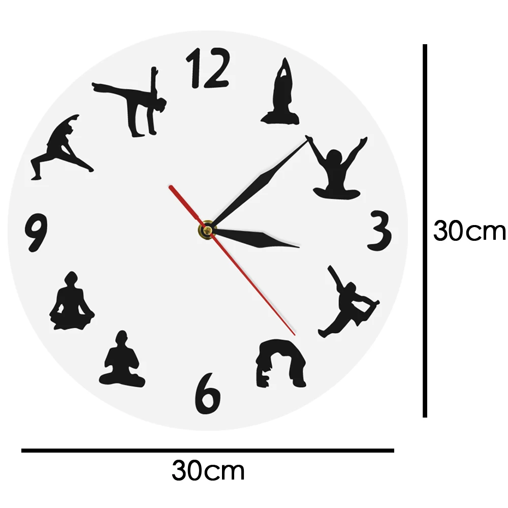 

Yoga Wall Clock Acrylic Moon Clock Keep Fitness Design Wall Art Sport Home Decor Handmade Gift For Bodybuilding People