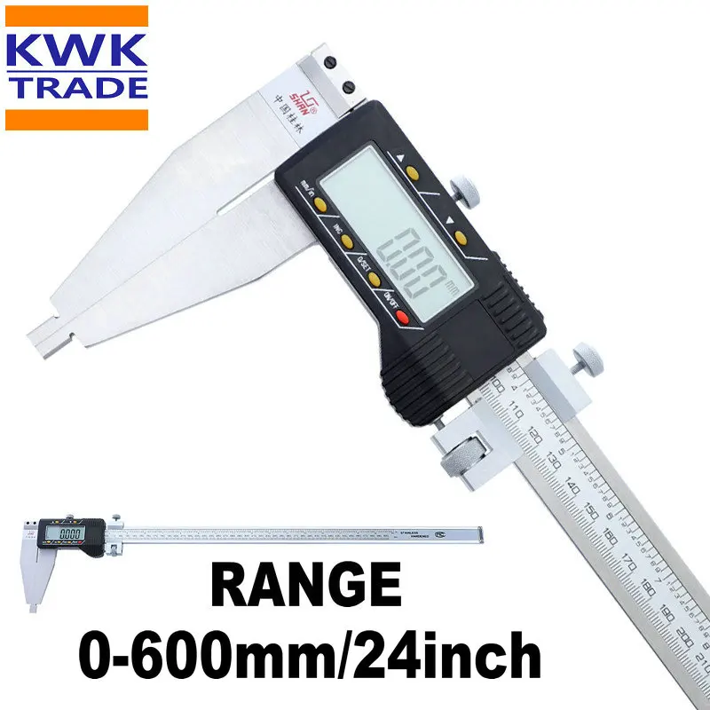 

Digital Caliper 600mm 24inch Long Range Metric Inch Gauge 0-600mm Vernier Calipers Stainless Steel Micrometer Measuring Tools