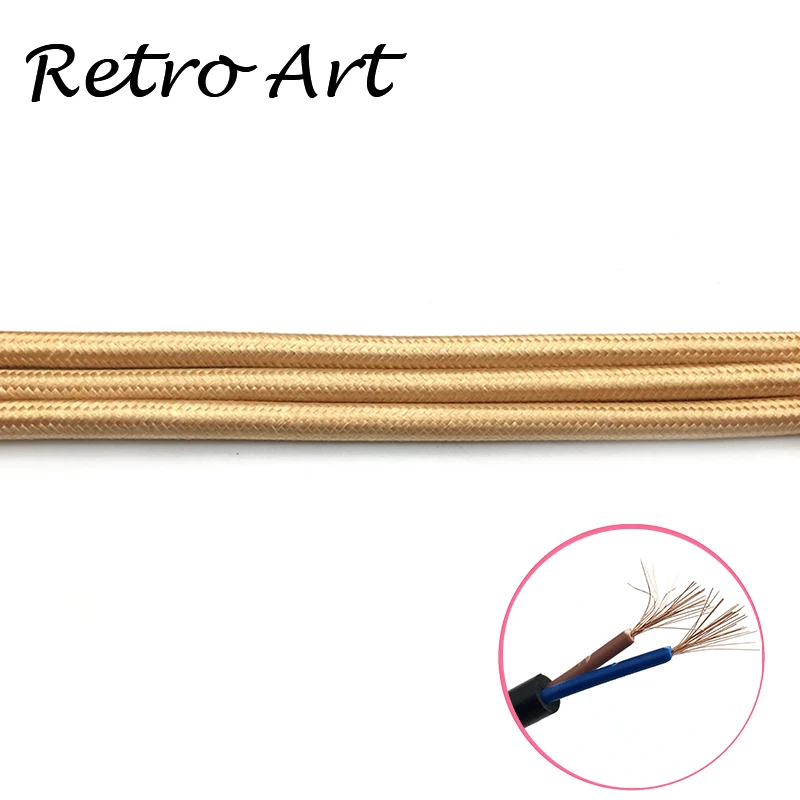Винтажный светильник в стиле ретро 2*0 75 мм|fabric lamp|fabric lamp cordvintage electrical cord |