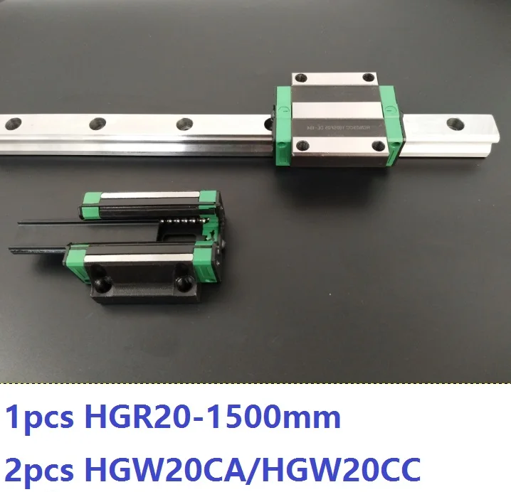 1 шт. линейная направляющая HGR20 1500 мм + 2 HGW20CA/HGW20CC линейные блоки каретки для ЧПУ