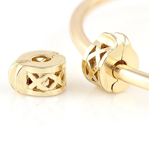 Медный стоппер золотого цвета с буквами X ажурные Клипсы из бисера Европейский