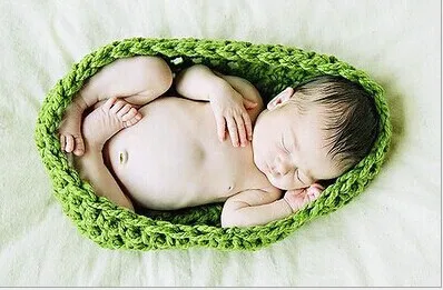 Baby Bowl Cocoon Photography Props Handmade Newborn Knitted Hat Pod Sleeping Bag Crochet Toddler Costume Outfit 35 | Детская одежда и