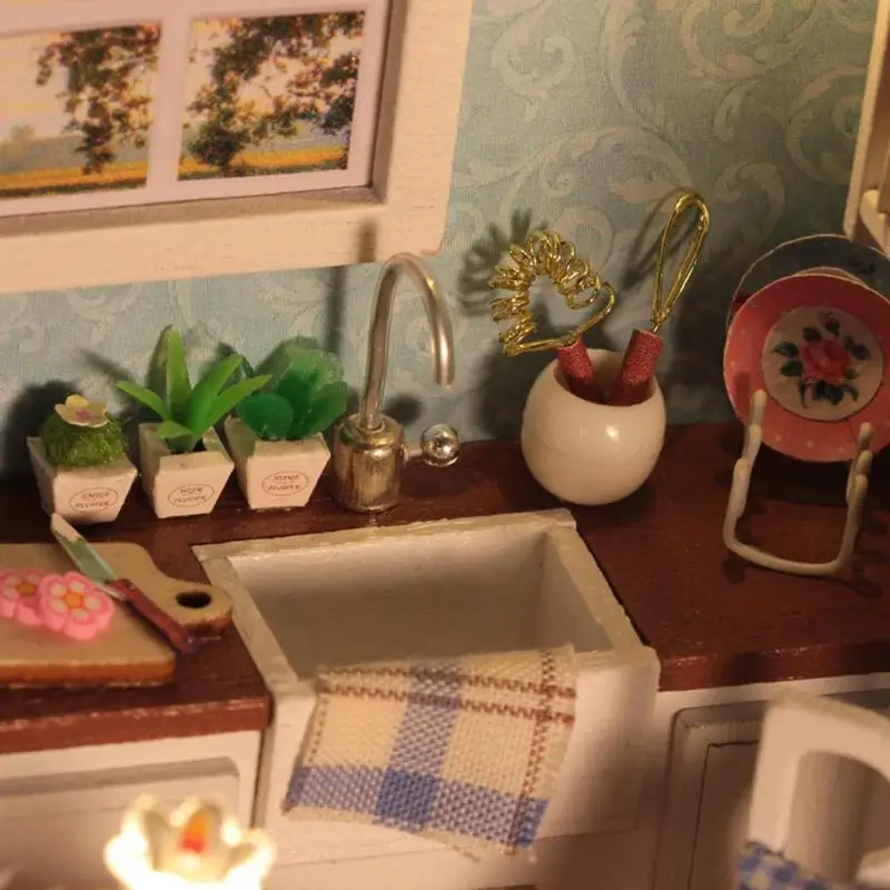 3D Деревянный Кукольный дом для малышей DIY Миниатюрный Кукольный домик с мебельным комплектом, Детские сборные мини-кукольные домики, модель игрушки для детей, подарки