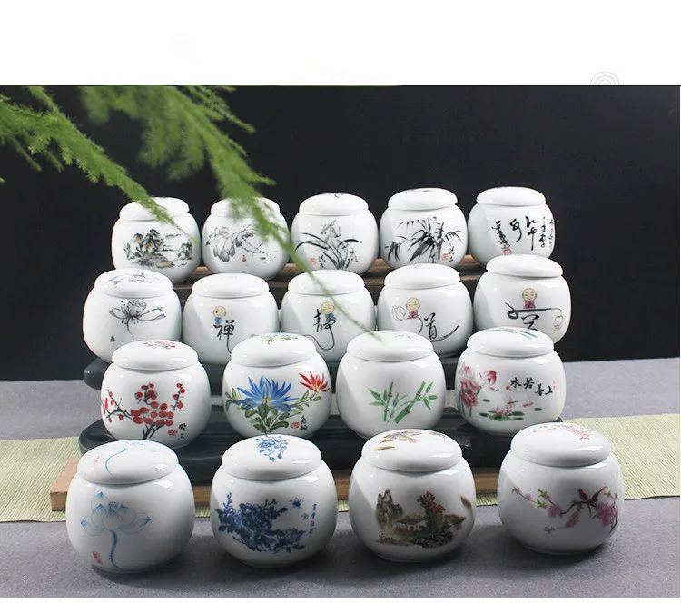 1PC Chinese Tea Caddy Pottery Canister Container for Puer Tank Storage Jar Small Chests JM 006 | Дом и сад