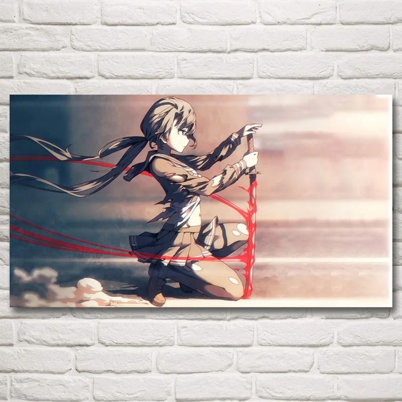 Hd Печать украшение дома картина 1 шт. самурайская Катана девушка плакат настенная