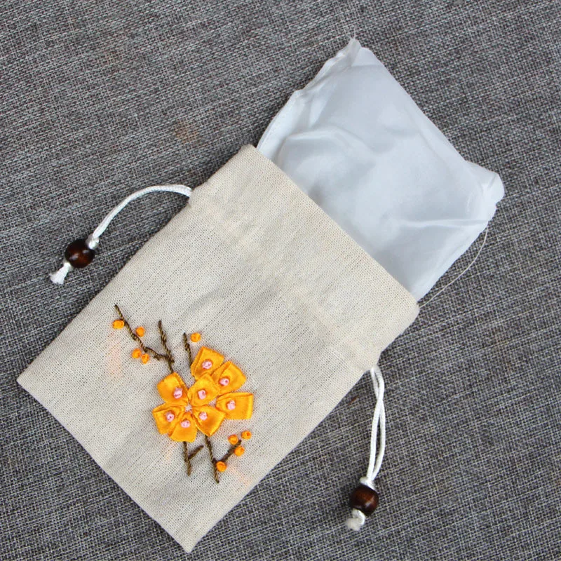 Муслиновые подарочные сумки ручной работы из хлопка и льна 11 х15 см | Украшения