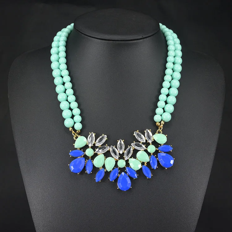 Модное крупное ожерелье из хрустальной смолы для женщин 2018 Колье и подвески |