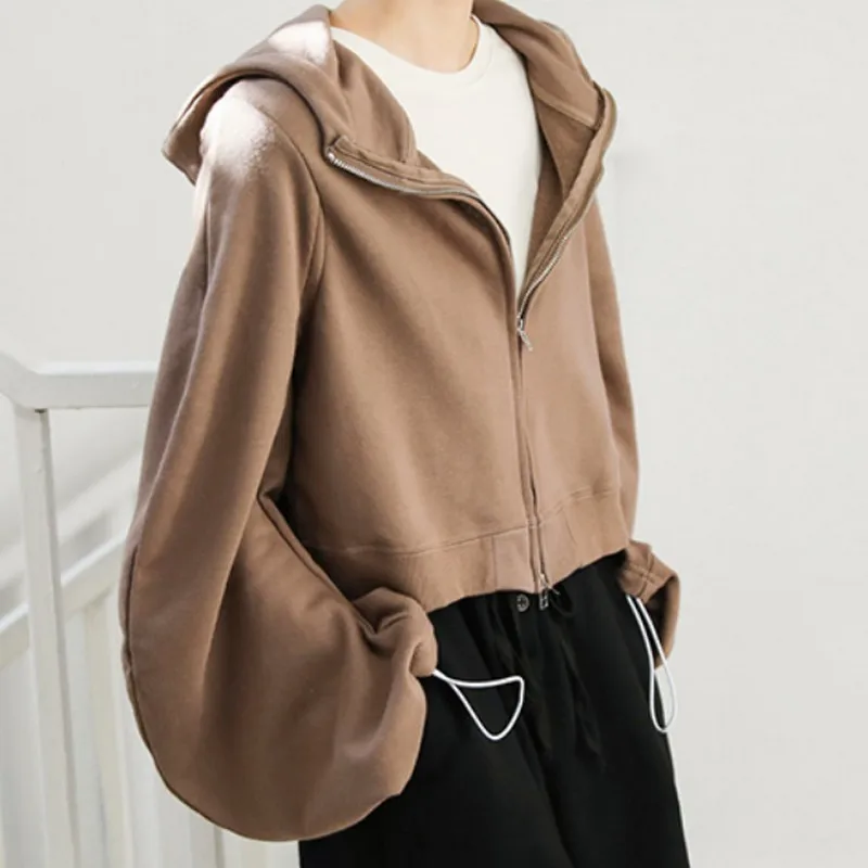 Женская куртка с капюшоном и длинным рукавом черная/коричневая 2019 | одежда