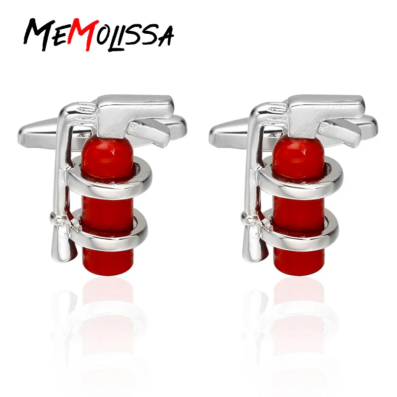 MeMolissa 3 пары красные пожарные запонки в форме огнетушителей рукав гвоздь высокое