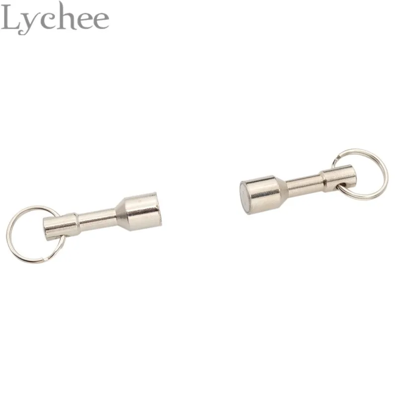 Lychee 1 пара серебряный цвет тест магнит проверка брелок ювелирные изделия серебро лом металл сильная неодимовая магнитная цепочка для ключей
