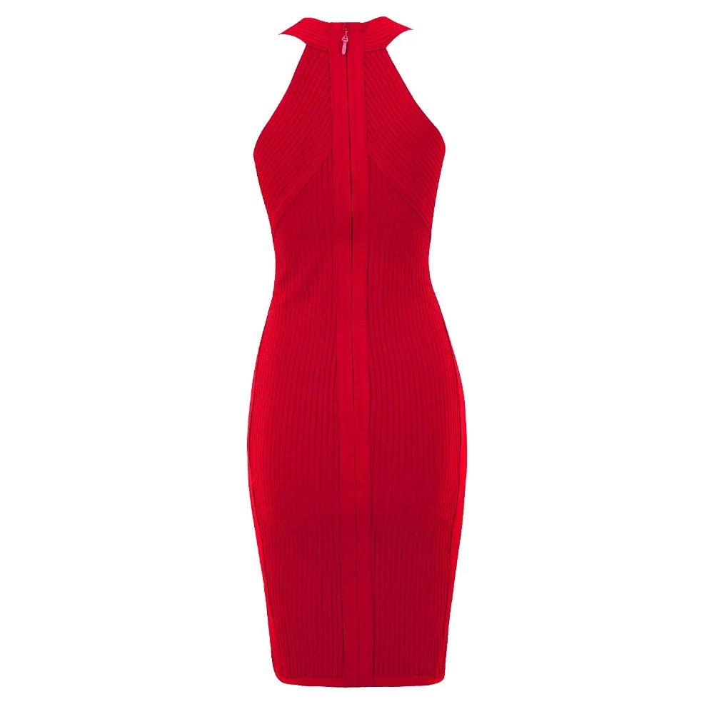 Женское Бандажное платье с глубоким V-образным вырезом коричневое или Красное