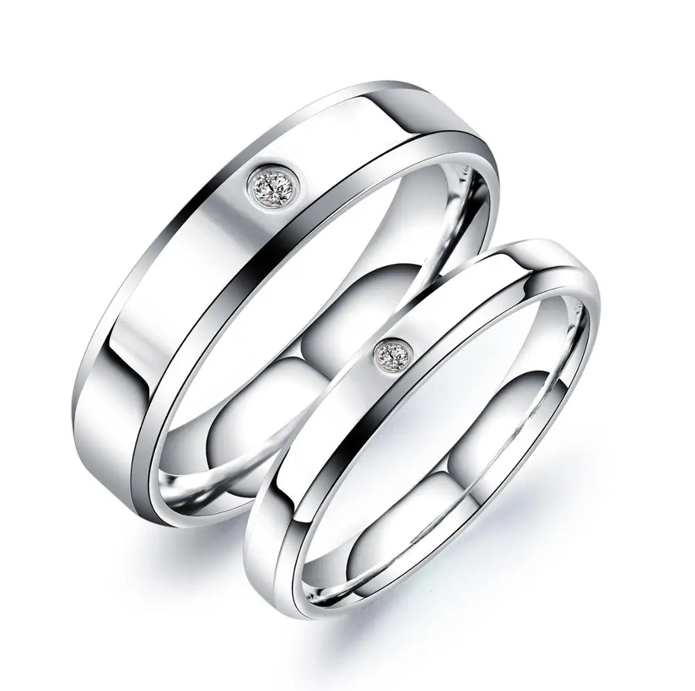 

Simple smooth Stainless Steel Couple Rings for Man Woman Romantic Wedding Party Finger Jewelry Gift Dropshipping