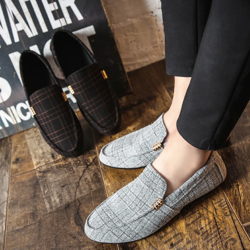 Мужская повседневная обувь в европейском стиле удобная парусиновая для