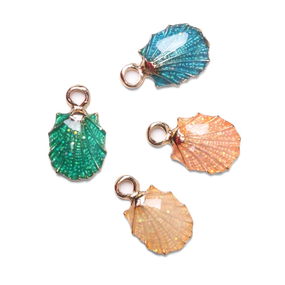 Горячее предложение! Распродажа! 13 шт./компл. милые красочные раковины Sea Shell подвески океан кулоны из нержавеющей стали для изготовления ручной работы аксессуары ремесло изготовления или украшения