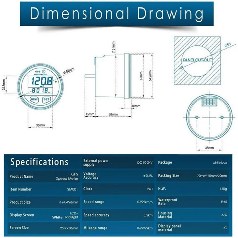 Новый мотоцикл GPS Спидометр Одометр портативный подходит для UTV морской лодки