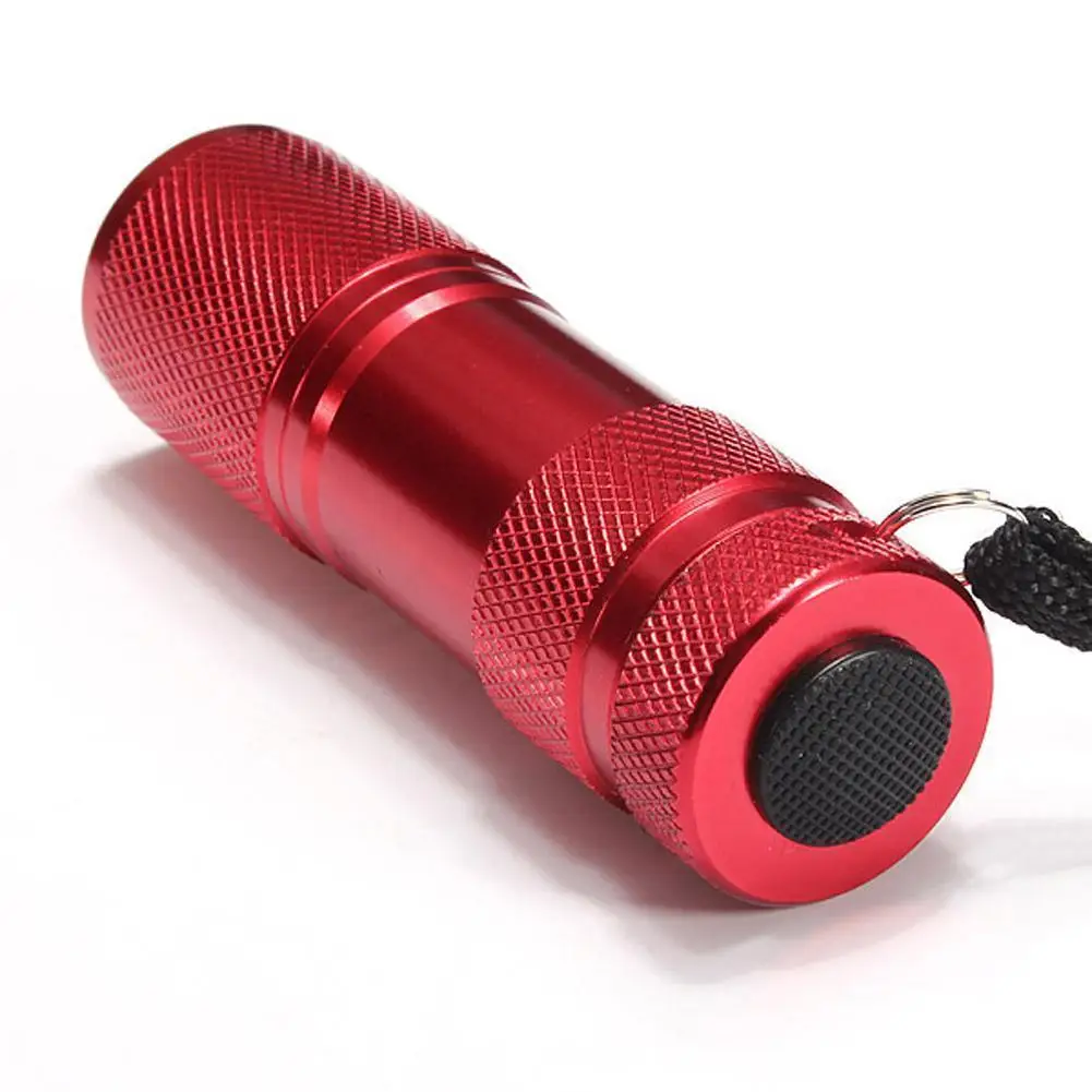 9LED алюминиевый УФ ультрафиолетовый фонарик фиолетовый свет лампа AAA Горячий