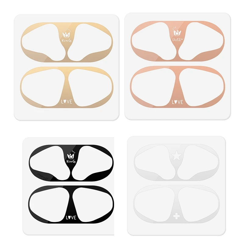 Ультра-тонкая металлическая пыль для Apple Airpods 2 1 Зарядная коробка корпус для Airpods наклейки защитный чехол Coque аксессуары