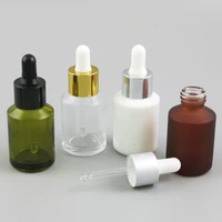 12 x 30ml smoothfrosted green clear brown glass e liquid bottle with dropper essential oil chemical cosmetic containers