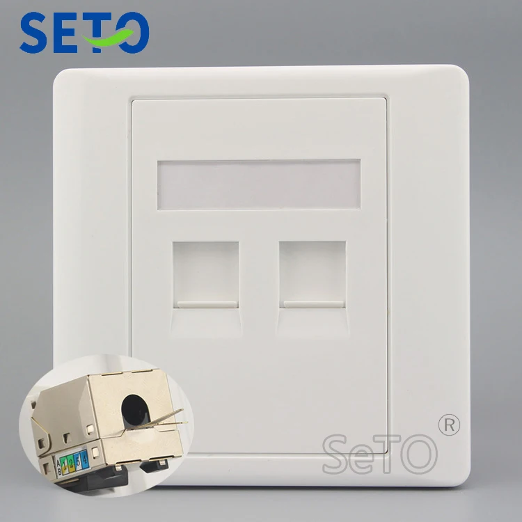 SeTo 86 Тип Двойной гигабитный щит сеть Lan RJ45 Cat6 розетка настенная пластина | Электрические розетки -32884059327