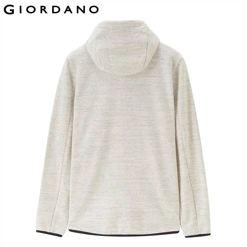 Мужская куртка из флиса с капюшоном Giordano ветрозащитная флисовой подкладкой и на