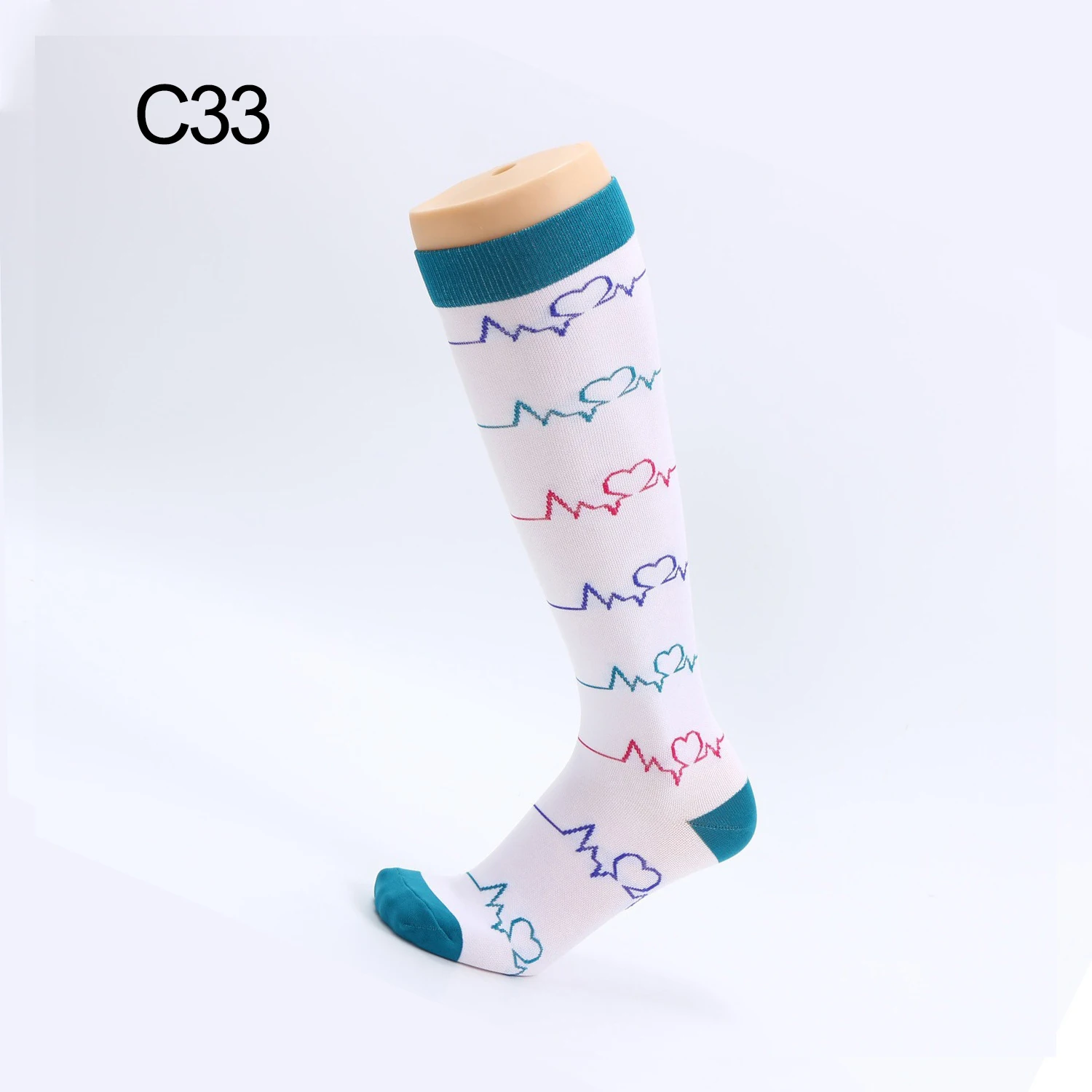 C33 Большие размеры, женские/мужские носки для девочек, нейлоновые эластичные носки для кормящих, Веселые носки, повседневные длинные Компрессионные носки, удобные носки - Цвет: C33