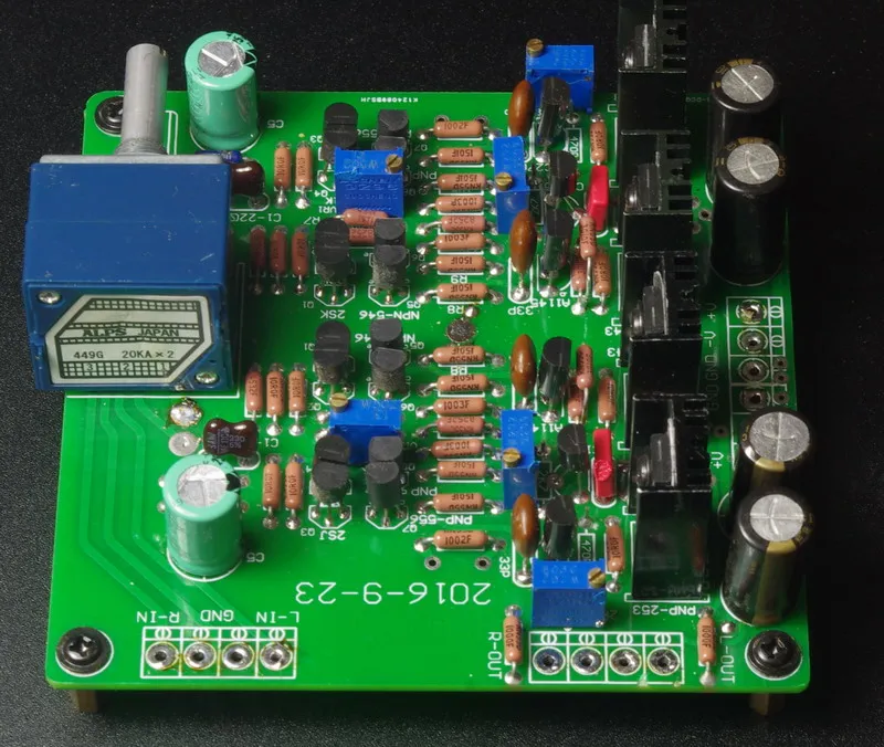 Классическая полностью симметричная схема A1145 2SA1145 / C2705 2SC2705 + C1815 MJE243/MJE253 плата