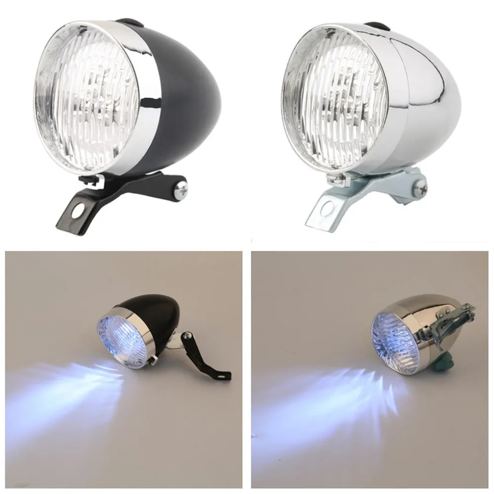

High Quality Lightweight Portable Waterproof Retro Bicycle Bike 3 LED Front Lights Headlight Vintage Flashlight Lamp