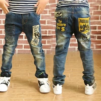 newest spring and autumn childrens trouserskids baby letter stitching pants boys casual jeans