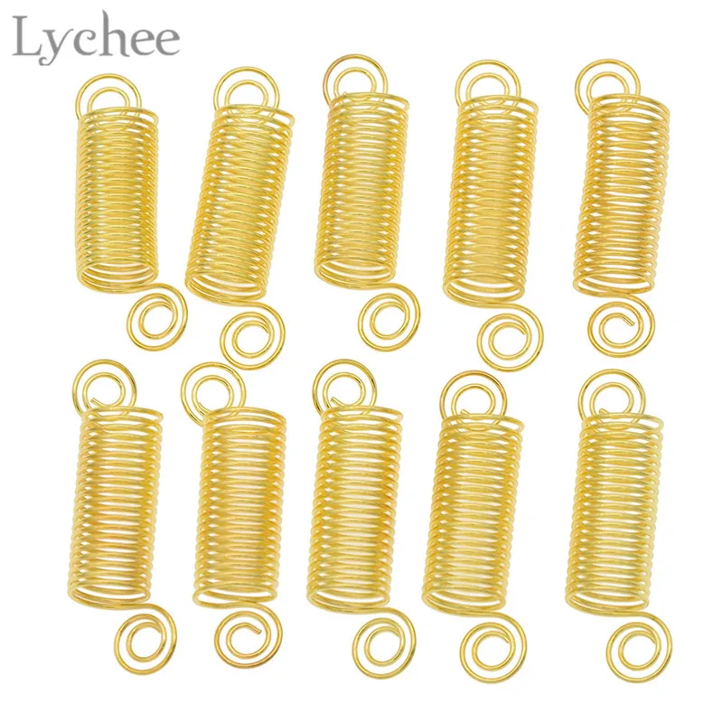 Lychee 10 шт. модные манжеты дредлок зажимы спираль алюминиевая проволока обмотка плетение трубы Hairwear ювелирные
