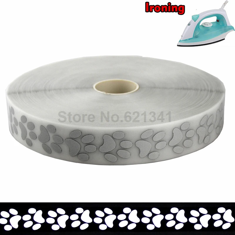 Серебряная светоотражающая лента высокая видимость безопасный утюг на ткани