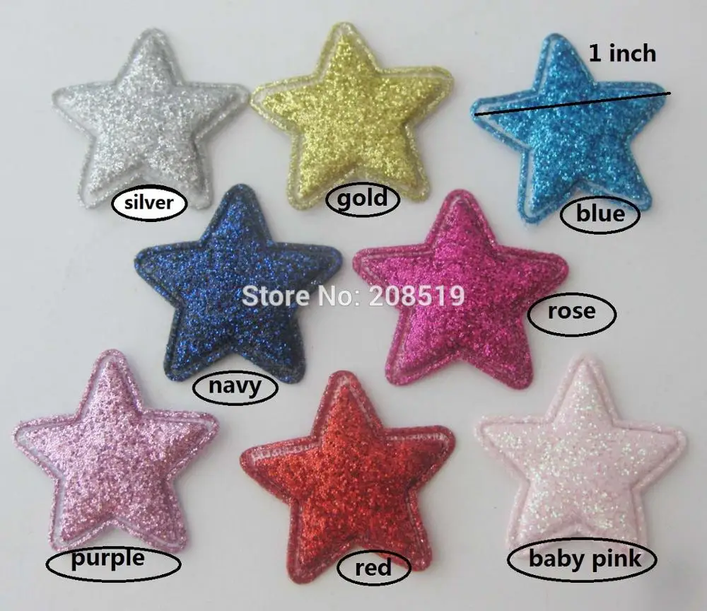 PANNOV 25 мм блеск звезды патчи 120 шт. Мягкий войлок hairclip аппликации multicolors DIY craft Скрапбукинг - Цвет: 25mm mix colors