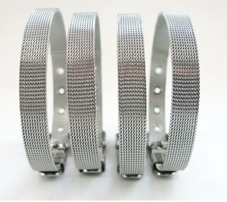 silver color 1 шт. 8 мм 316L браслет из нержавеющей стали браслет серебро розовое золото черный цвет подходит для подвески талисманы с надписями для женщин и мужчин ювелирные изделия подарок - Окраска металла: silver color