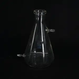 Лабораторная колба для фильтрации боросиликатного стекла объемом 1000 мл с двойным вакуумным адаптером для шланга 10 мм