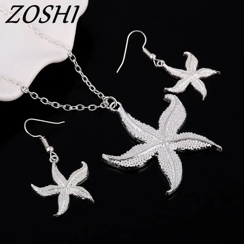 Ювелирный Комплект из колье и серёг с подвеской в виде морской звезды|colorful jewelry