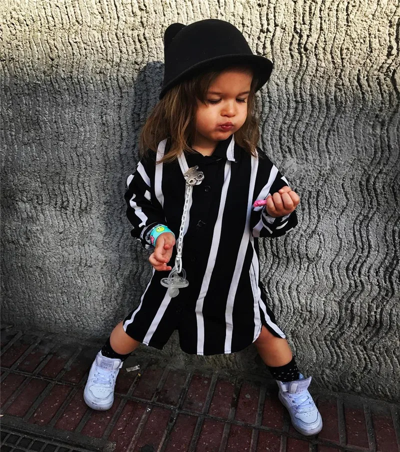 2017 новые летние длинные блузки в полоску для новорожденных девочек футболка