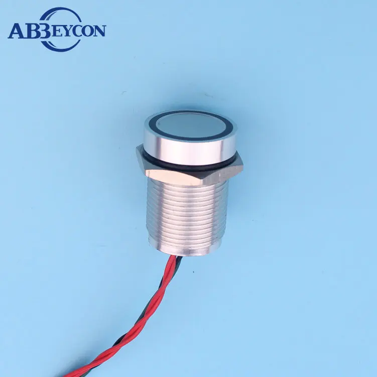 IP68 Водонепроницаемый 16 мм без плоской головки мгновенное диодное кольцо с подсветкой пьезо сенсорный выключатель 300 мм проводной герметичный Ангел светильник пьезо переключатель