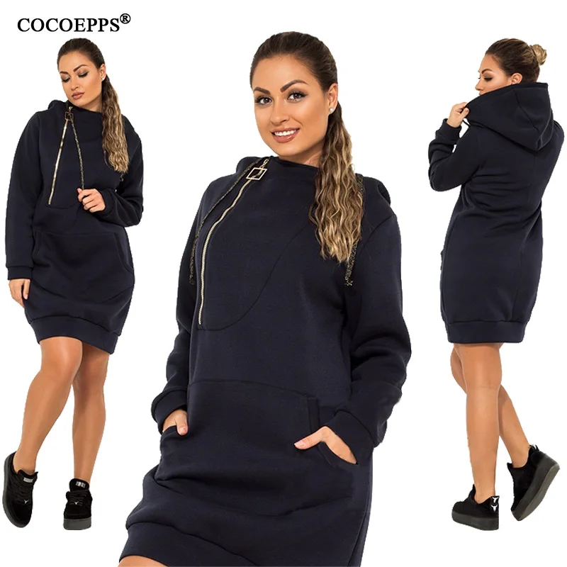 

COCOEPPS Plus Size Women Autumn Hooded 5XL 6XL Big Large Size Stretchy Warm Winter Clothes Harajuku Long Sleeve Pullovers Top